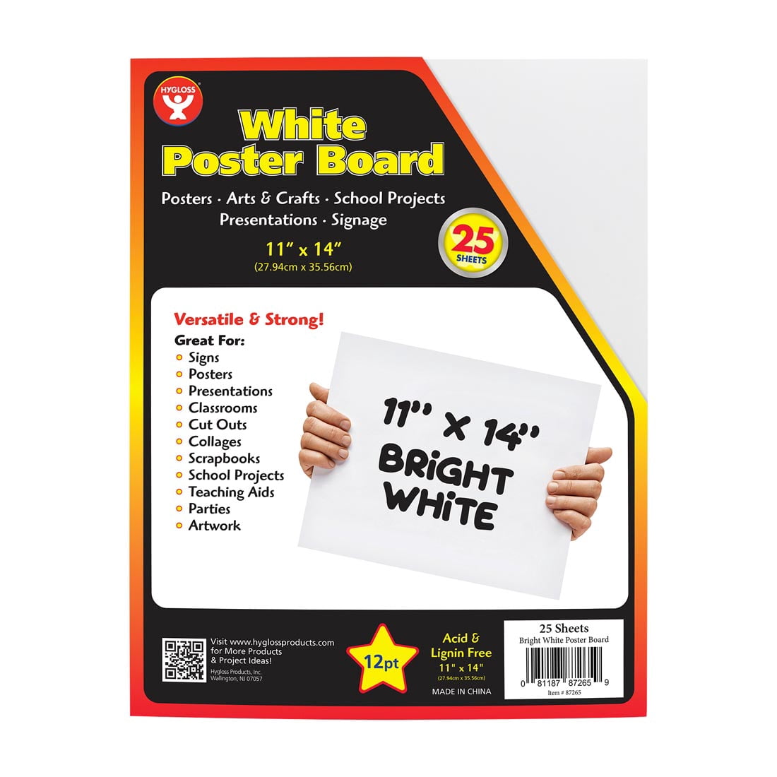LABSERRON 1Set White Paperboard Trifold Poster Board for