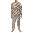 thumbnail image 3 of Picia Transport Pattern Men’s Long-Sleeve Sleepwear Set - Soft 2-Piece Loungewear with Pockets, Comfy PJs for Relaxing Nights-XX-Large, 3 of 7