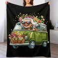 thumbnail image 4 of Old Hippie Woman And Flower Bus Super Soft Blanket Christmas Throw Blanket Flannel Microfiber Blankets for Couch Bed Sofa Fluffy and Warm 30"x40", 4 of 9