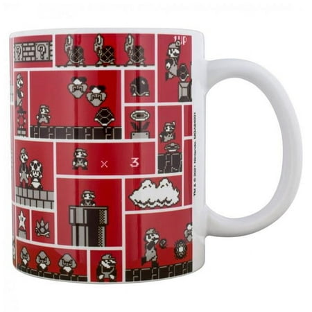 Super Mario Bros 884470 Bros. Retro Scenes 11 oz Ceramic Mug Super Mario Bros 884470 Bros. Retro Scenes 11 oz Ceramic Mug