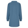 thumbnail image 4 of SMihono Fashion Womens Long Sleeve Lapel Collared V Neck Sweatshirt Dress Loose Fit Solid Color Mini Dresses Fashion Spring 2025 Blue 4, 4 of 7