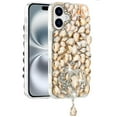 thumbnail image 5 of For Apple iPhone 16 Pro (6.3") Bling Crystal 3D Full Diamonds Jewelry Luxury Sparkle Rhinestone Glitter Hybrid Protective Cover ,Xpm Phone Case [ Gold ], 5 of 8
