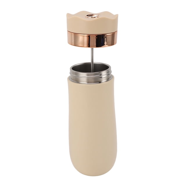 Taza De Prensa Francesa, Prensa De Café Y Té De Viaje De Acero Inoxidable, Capacidad De 320 Ml, Diseño Portátil, Adecuada Para Oficina, Deportes Y Uso Doméstico, Diseñada Con