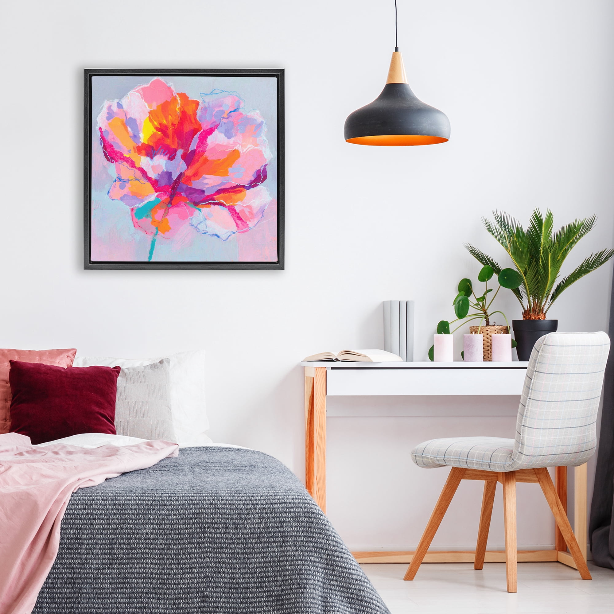 Stupell Industries The Open Petal Expression Black Framed Floater Canvas Wall Art, design by Chromatic Storm Studio