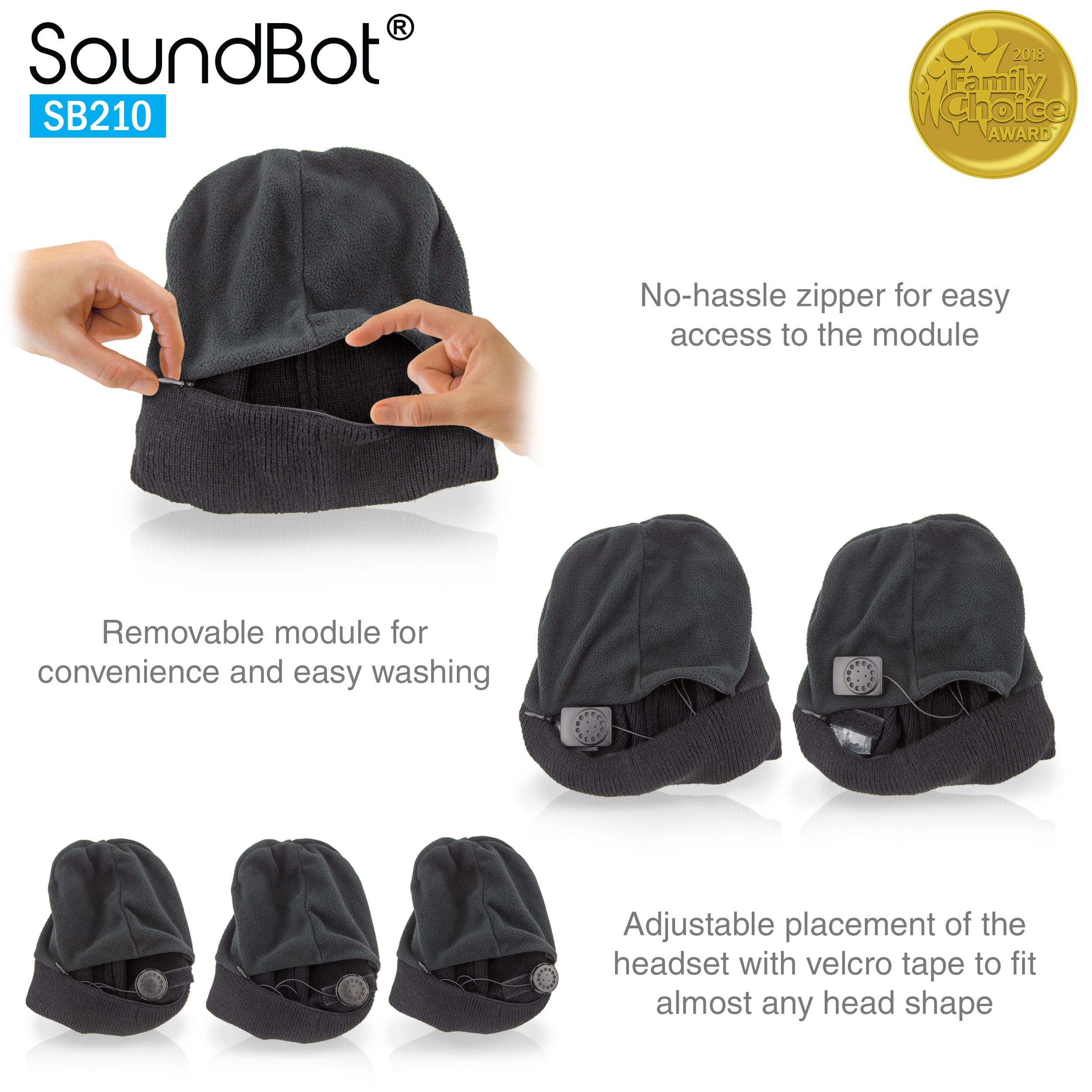 SoundBot¨ SB210 HD Stereo Bluetooth 4.1 Wireless Smart Beanie Headset Musical Knit Headphone Speaker Hat Speakerphone Cap,Built-in Mic 