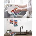 thumbnail image 5 of Spring Daisy Kitchen Dish Towels for Drying Dishes Set of 2, Turquoise Modern Abstract Art Dots Floral Waffle Weave Microfiber Hand Tea Bathroom Towels Quick Dry & Absorbent Towel 15.7x23.6, 5 of 7
