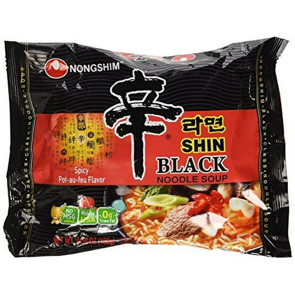 NineChef Bundle - Nongshim Shin Ramyun BLACK - 4.58 Oz 10 Packs (Made in USA)  1 NineChef ChopStick