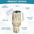 thumbnail image 2 of Yayeee 30oz Stainless Steel Tumbler with Straw and Handle Double-Wall Insulated Travel Water Bottle, Beige Wildflowers, 2 of 8