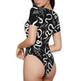 thumbnail image 3 of Naloa Hand Drawn Snake Women's Short-Sleeved Onesie, One-Piece Swimsuit for Parties, dates, clubs - X-Large, 3 of 9