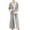 Gray, variant on Mens Fleece Hoodie Robe Plush Soft Warm Long Bathrobe Wrap Style Mid Length Flannel Pajamas Bathrobes