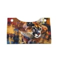 thumbnail image 4 of Lsque Abstract Lion Painting Printed Long Tissue Box Cover Holder, Facial Paper Organizer Dispenser,Triangle with Bottom Belt, PVC Leather Decorative Organizer, 4 of 9