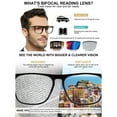 thumbnail image 4 of MARE AZZURO Large Bifocal Reading Glasses Men Blue Light Blocking Readers Square Reader 0 1.0 1.5 2.0 2.5 3.0 3.5 (Black, 2.00), Polycarbonate Lens, 4 of 9