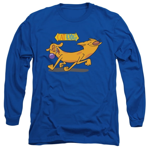 Catdog Happy Paws Unisex Adult Long-Sleeve T Shirt