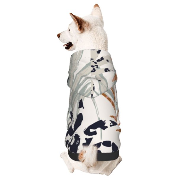 Fotbe Tropical Leaves Sudadera con Estampado para Perros Pequeños – Suéter con Capucha para Mascotas, Tela Suave de Forro Polar con Bolsillo-Large