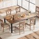 thumbnail image 1 of Qinaqin 78.7-inch Largo de Profundidad Madera Rectangular Kitchen cm Profundidadining Mesa para 6 con a Robusto Metálico Frame y Rústico Marrón Finish, 1 of 7