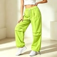 thumbnail image 4 of Women Quick Dry Casual Sweat Pants, Elastic Drawstring High Waist Wide Leg Trousers, Lightweight Breathable Joggers for Sports Street Daily Wear Green XXL(XXL), 4 of 6