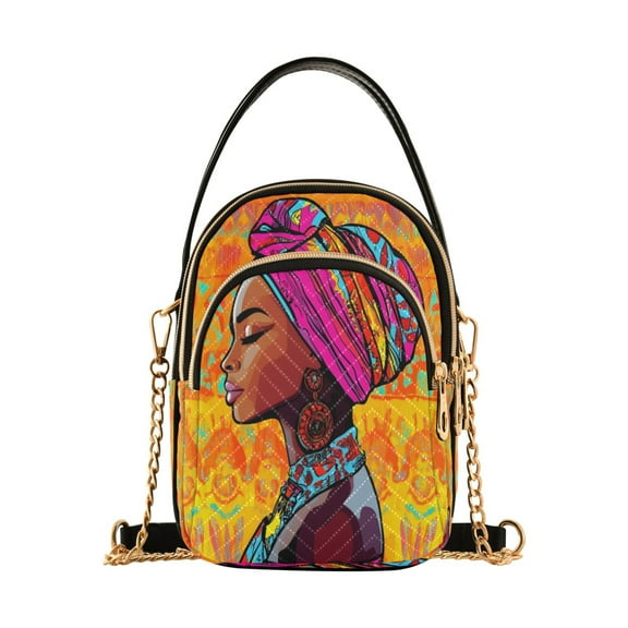 ALAZA Chain Crossbody Bags for Women Africa Gril Shoulder Handbag Phone Purse