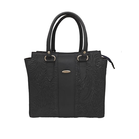 Bolso en Piel Vacuno Cincelada Fana Camila Negro FANA BOLSOS Bolsa de Mano en Piel