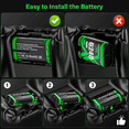 thumbnail image 4 of Rechargeable Xbox Controller Battery Pack for Xbox one/Xbox One S/Xbox X/Xbox Elite/Xbox Series X|S, 4x6240mWh Batteries Pack for Xbox Accessories Kits, Xbox 360 Console,Xbox Controller Battery Pack, 4 of 7