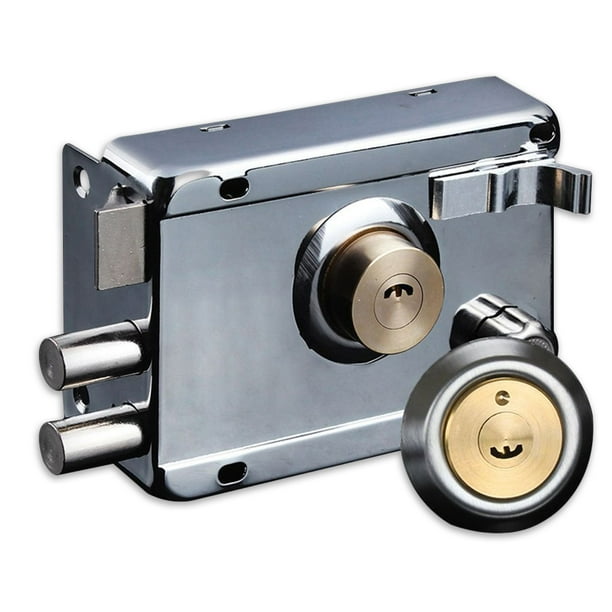 Cerraduras de puerta de hierro exterior, cerradura antirrobo de seguridad, cerradura de seguro múltiple, cerradura de puerta de madera, Hardware Herramientas y ferretería Apertura derecha con borde Riwesomey WJ3907-02B