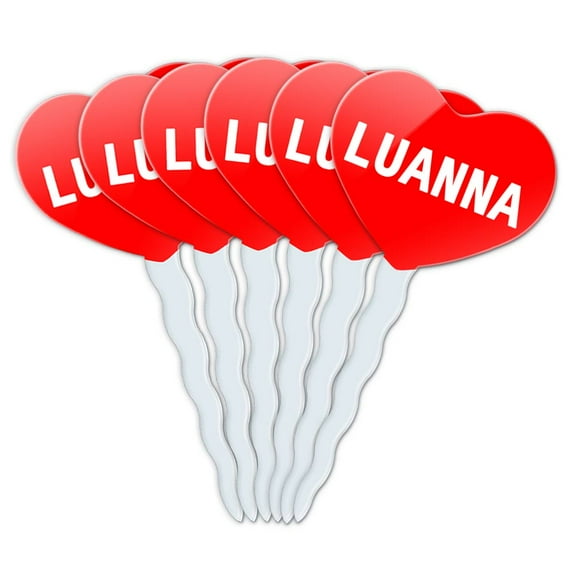 Luanna Heart Love Cupcake Picks Toppers - Set of 6