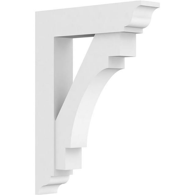 Ekena Millwork BKTP03X18X24MRC01 Standard Merced Architectural Grade PVC Bracket with Traditional Ends - 3 x 18 x 24 in.