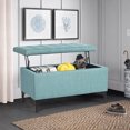 Rectangular Storage Ottoman Tufted Lift Top Bench Footstool with Sturdy