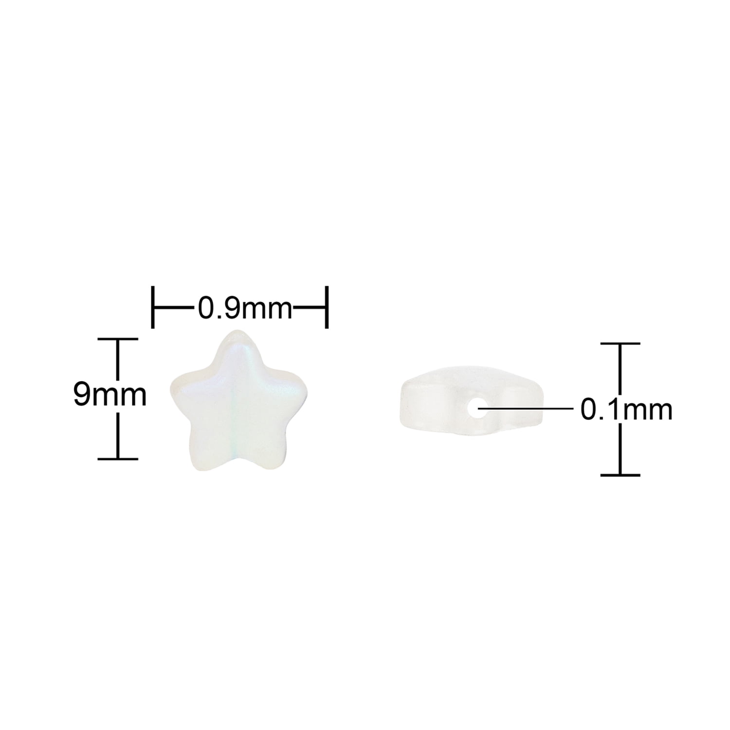 Cousin DIY 8mm Frosted Opalescent AB Star Glass Bead Strand, 7.5-inch, 25 Pieces