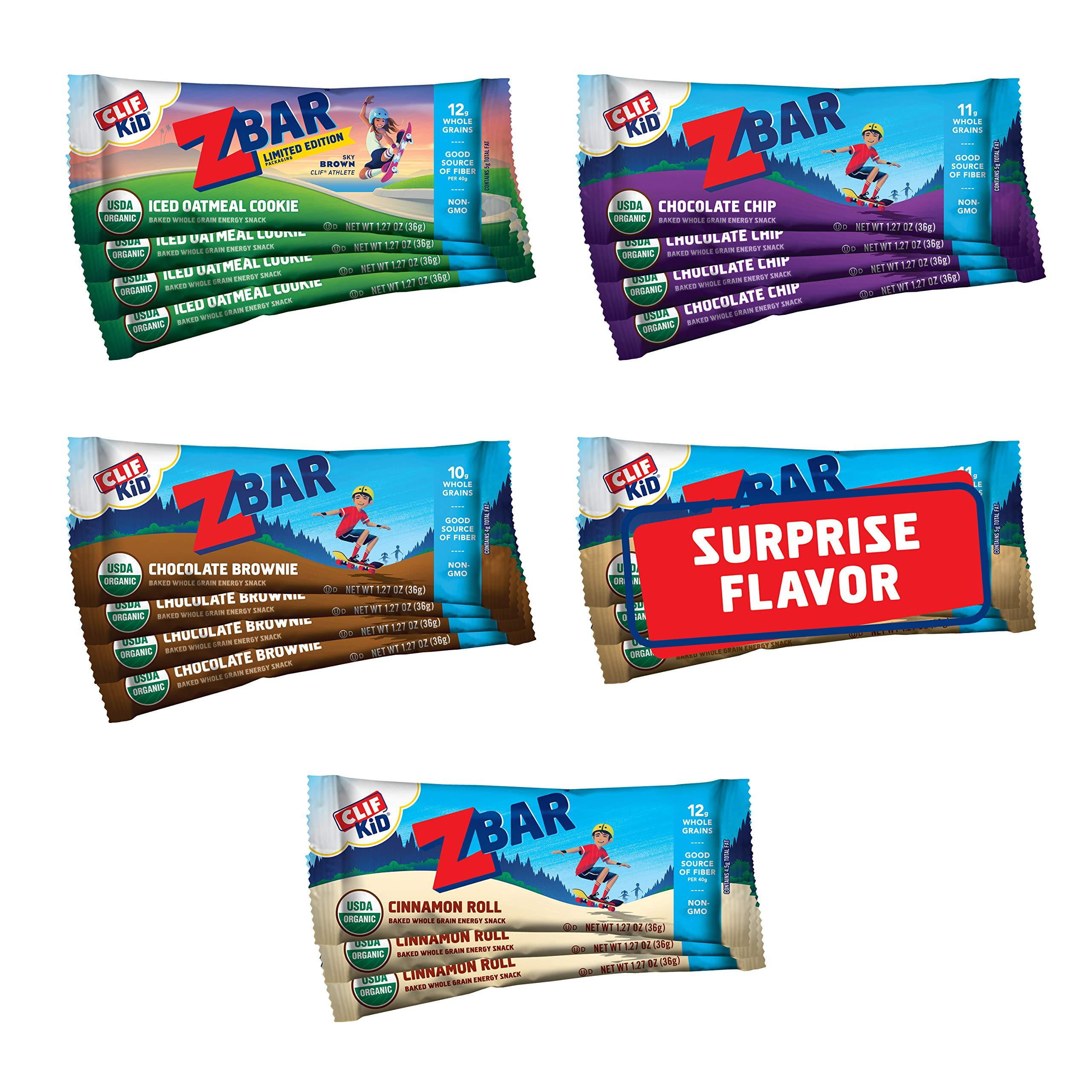 CLIF KID ZBAR - Organic Granola Bars - Variety Pack - Non-GMO - Organic -Lunch Box Snacks (1.27 Ounce Energy Bars, 18 Count)(Packaging & Assortment May Vary) Zbar Variety Pack