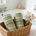 thumbnail image 6 of Vfedsrsge 100% Cotton Beach Towels 2 Pack, Soft Striped Highly Absorbent Quick Dry Face Towel, Compact Hand Towel for Bathroom Gym Travel, Premium Spa Towel 28x13 in Green, 6 of 6