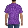 thumbnail image 3 of Bixox Men's Glitter Purple Printed Short Sleeve Skinny Athletic T-Shirt, 3 of 6