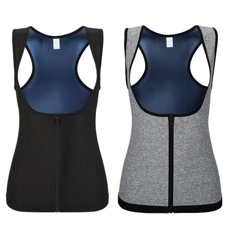 Waist Trainer Vest for Women Zipper Corset Body Shaper for Tummy Control Neoprene Cincher Tank Top with Straps