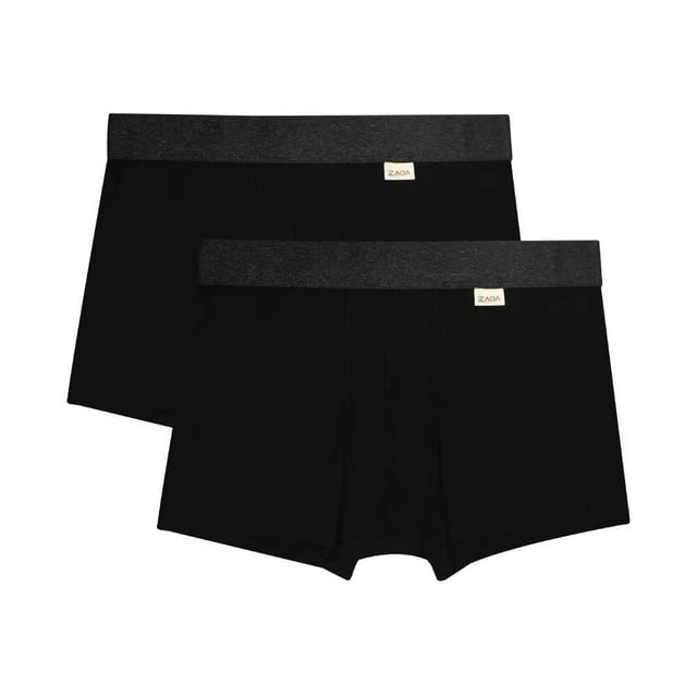 Bóxer Zaga para Hombre, Corto Microfibra Negro 2 Piezas Talla EG Negro Talla EG