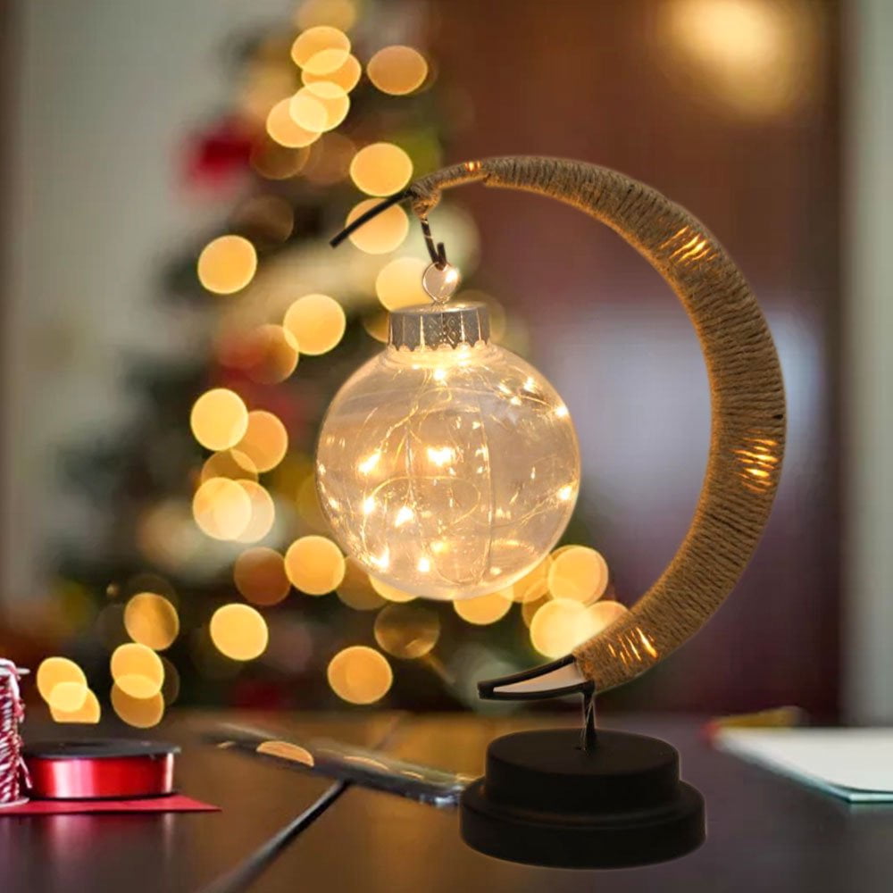 Lampe Lune LED Avec Support - Veilleuse Décorative, Piles AA, Blanc Chaud, 27 Cm - 8