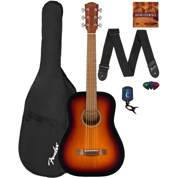 Guitarra acústica Fender FA-15 escala 3/4 para niños con accesorios