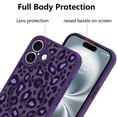 thumbnail image 3 of Funda KANGHAR para iPhone 16 con estampado de leopardo morado, 3 of 6