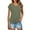 Green, variant on Women's V Neck Cap Sleeve Top Side Ruched Detail Stretchy Soft Tshirt Feminine Slim Fit Casual Summer Blouse