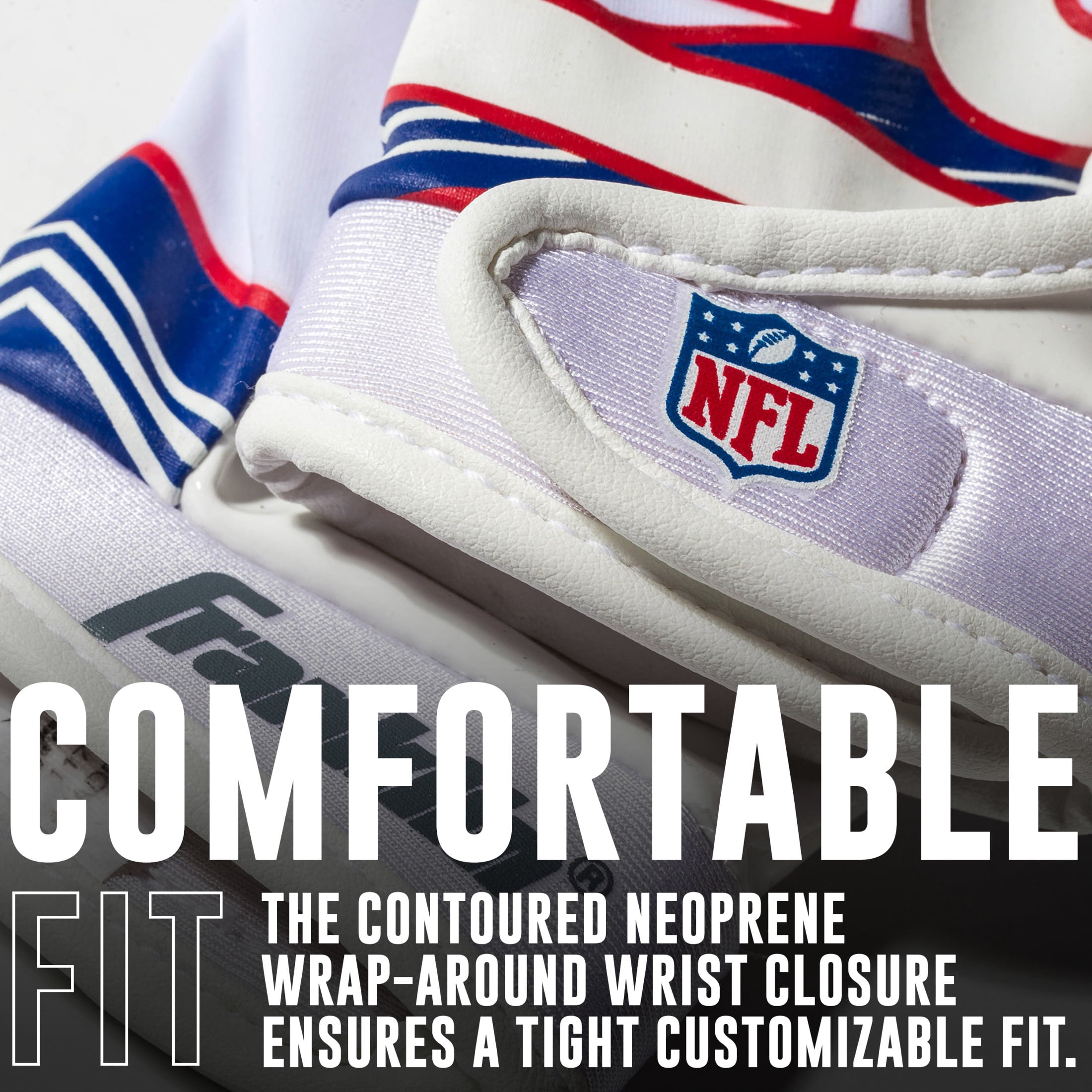 Franklin Sports New York Giants Youth NFL Football Receiver Gloves - Official NFL Team Logos - Kids Football Gear + Accessories - Youth XS/S Pair