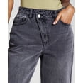 thumbnail image 2 of Now This Womens Cotton Crisscross Cropped Jeans Dumont Black Wash 30, 2 of 4