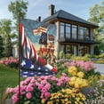 thumbnail image 2 of JoyMoreHome 4th of July Decorations Outdoor: 12x18 American Flag Welcome Garden Flag, Double-sided USA Memorial Day Independence Celebration Decor for Front Yard Lawn Patio Outside, 2 of 6