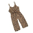 thumbnail image 3 of Seyurigaoka Girls Summer Sleeveless Romper Leopard High Waist Lace-up V Neck, 3 of 5