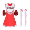 thumbnail image 1 of Uniforme de porrista para niñas, vestido de disfraz de animadora, traje de porrista para niños, para fiesta, actuación escénica, accesorio para animar, 1 of 8