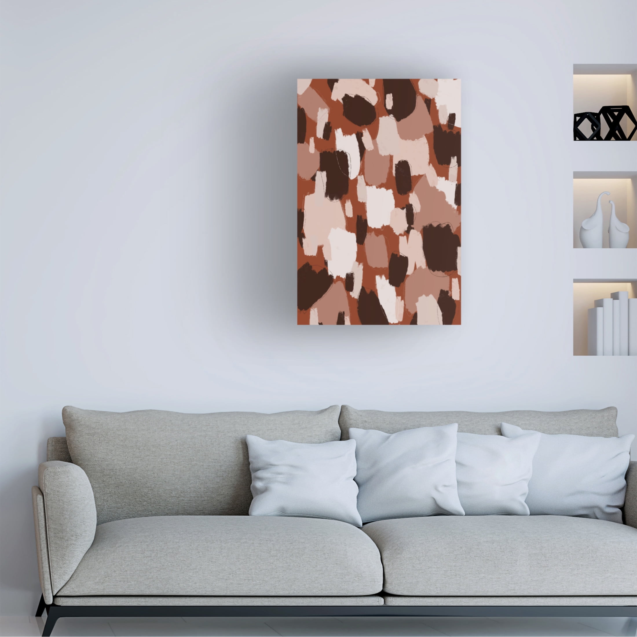 Canvas Wall Art - Treechild 'Thick Brown Strokes' Wall Art for Living Room, Bedroom, or Office D?cor by Trademark Fine Art - 12 x 19 Inches