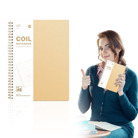 Spiral Notebook Flat Lay Spiral Notebooks Waterproof No Ink Bleeding Spiral Notepad Aesthetic Durable Hardcover Spiral Journal 8x5.5 Inch Note Book for Office Supplies Meeting Daily Use