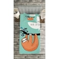 thumbnail image 3 of Ambesonne Animal Quilted Bedspread Set 2 Pcs, Flirty Sloth Cartoon, Twin Size, Multicolor, 3 of 3