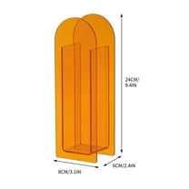 Beautynvta Transparent Geometric Flower Vase, Modern Home Decorative Acrylic Vase for Bouquet, 9.4'' Grass Vase for Living Room Library Office Table Centerpiece Decor