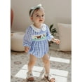 thumbnail image 3 of Rovasas Baby Girls Rompers Dog Wild Goose Embroidered Plaid Bodysuits, 3 of 9