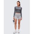 thumbnail image 3 of CRZ YOGA Brushed Workout Long Sleeve Shirts for Women Warm Athletic Running Yoga Tops Breathable Crop Tees, 3 of 6