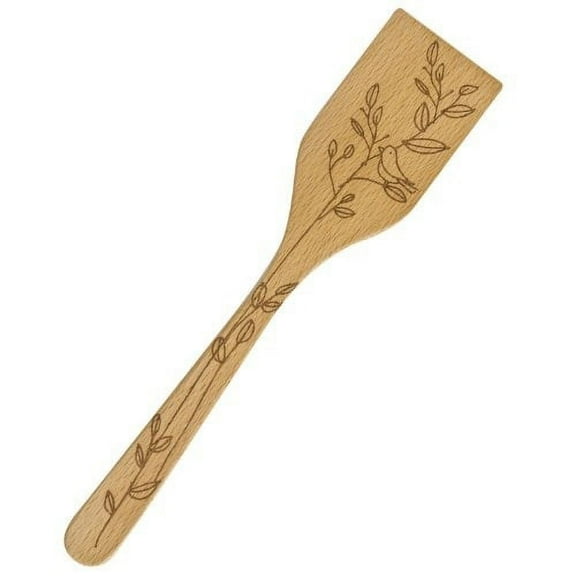 Talisman Designs 12-Inch Solid Beechwood Turner Spoon, Nature Design