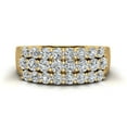 thumbnail image 4 of 14K Gold Statement Rings for Women Three Row Diamond Fashion Band Ring 0.92 CT (G,SI1), 4 of 5